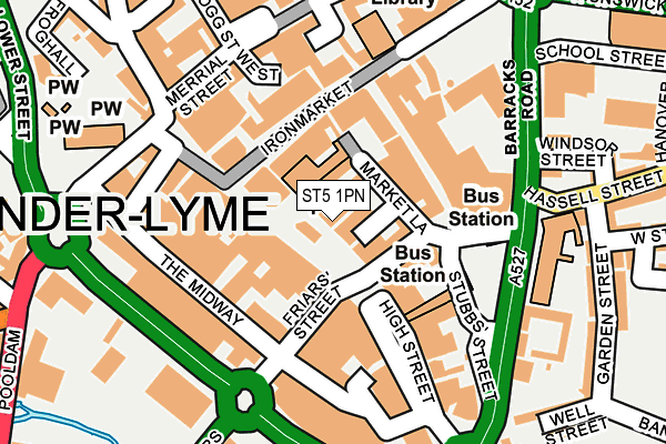 ST5 1PN map - OS OpenMap – Local (Ordnance Survey)