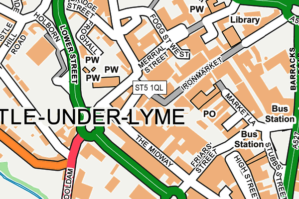 ST5 1QL map - OS OpenMap – Local (Ordnance Survey)