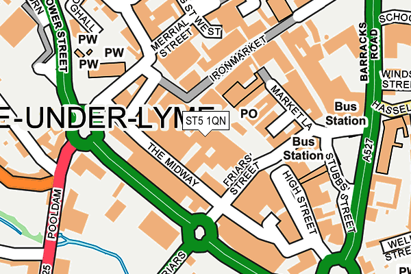 ST5 1QN map - OS OpenMap – Local (Ordnance Survey)