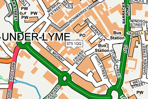 ST5 1QQ map - OS OpenMap – Local (Ordnance Survey)