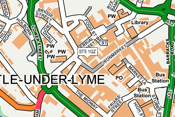 ST5 1QZ map - OS OpenMap – Local (Ordnance Survey)