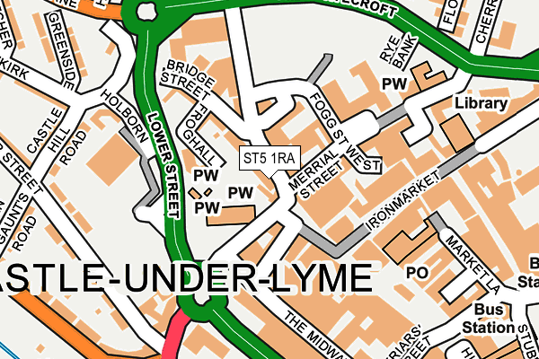 ST5 1RA map - OS OpenMap – Local (Ordnance Survey)