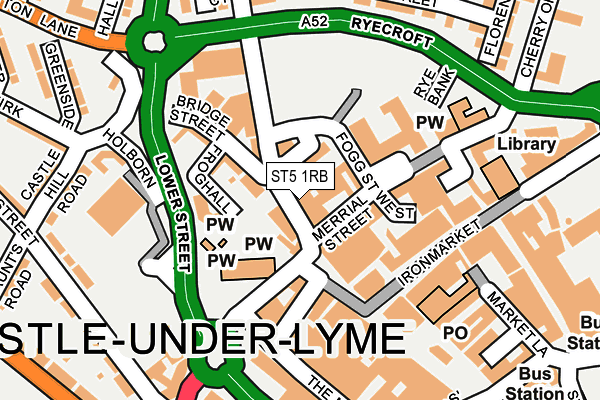 ST5 1RB map - OS OpenMap – Local (Ordnance Survey)