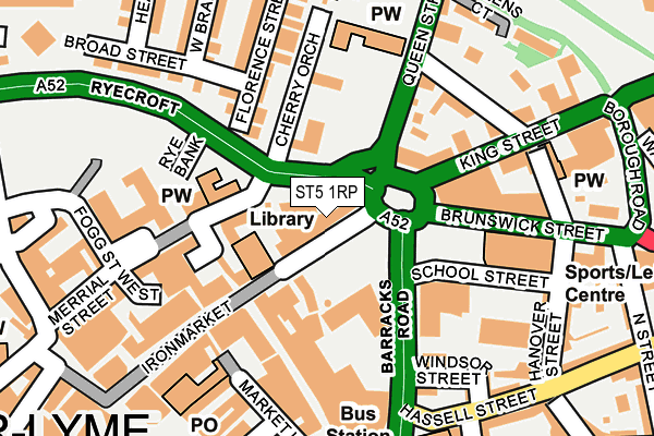 ST5 1RP map - OS OpenMap – Local (Ordnance Survey)
