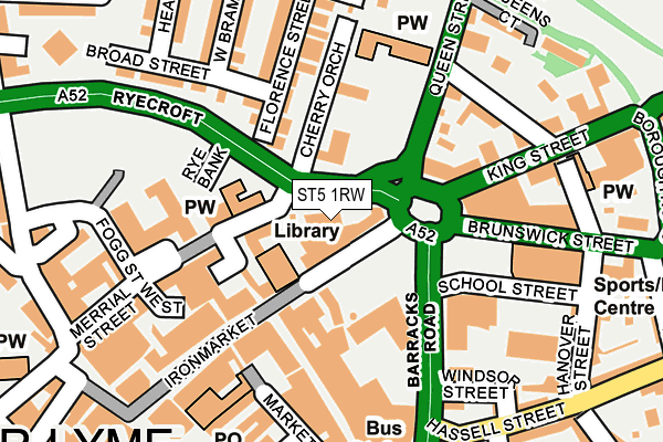 ST5 1RW map - OS OpenMap – Local (Ordnance Survey)