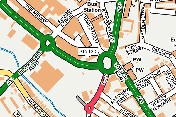 ST5 1SD map - OS OpenMap – Local (Ordnance Survey)