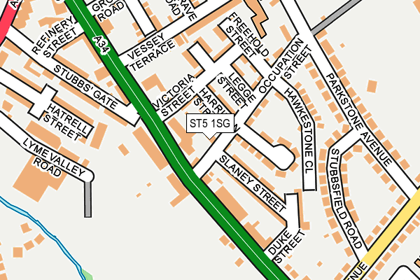 ST5 1SG map - OS OpenMap – Local (Ordnance Survey)