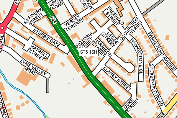 ST5 1SH map - OS OpenMap – Local (Ordnance Survey)