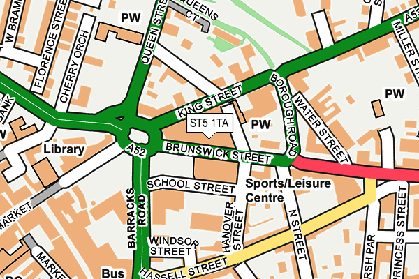 ST5 1TA map - OS OpenMap – Local (Ordnance Survey)
