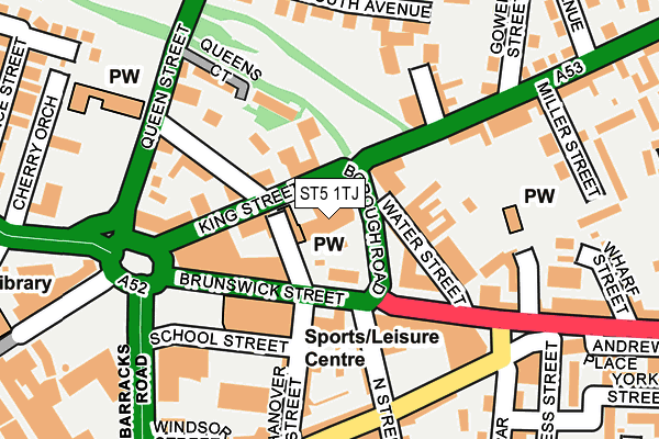 ST5 1TJ map - OS OpenMap – Local (Ordnance Survey)