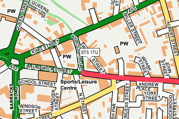 ST5 1TU map - OS OpenMap – Local (Ordnance Survey)