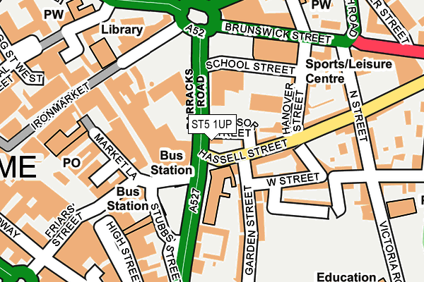 ST5 1UP map - OS OpenMap – Local (Ordnance Survey)