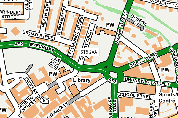 ST5 2AA map - OS OpenMap – Local (Ordnance Survey)