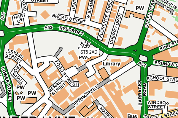 ST5 2AD map - OS OpenMap – Local (Ordnance Survey)