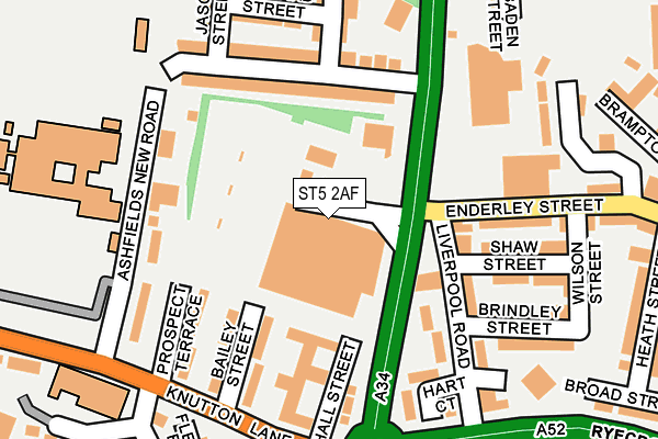 ST5 2AF map - OS OpenMap – Local (Ordnance Survey)