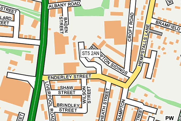 ST5 2AN map - OS OpenMap – Local (Ordnance Survey)
