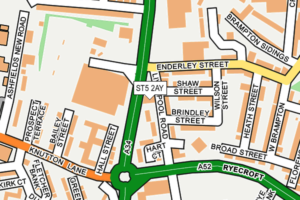 ST5 2AY map - OS OpenMap – Local (Ordnance Survey)