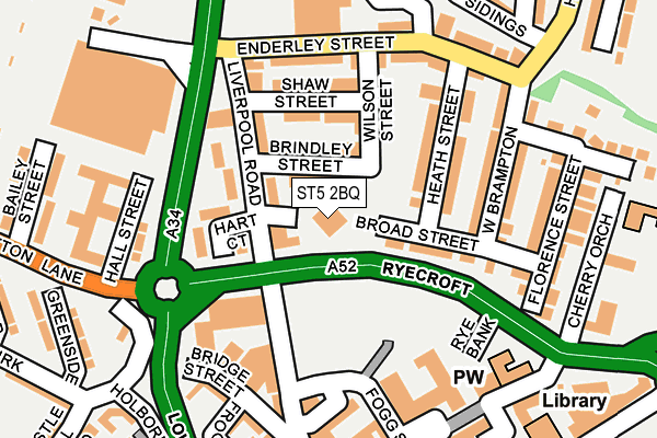 ST5 2BQ map - OS OpenMap – Local (Ordnance Survey)