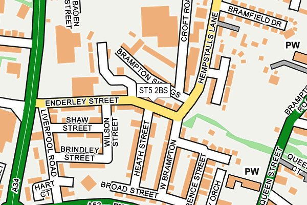 ST5 2BS map - OS OpenMap – Local (Ordnance Survey)