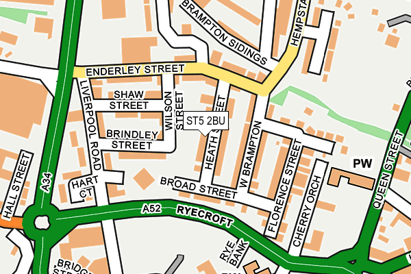 ST5 2BU map - OS OpenMap – Local (Ordnance Survey)