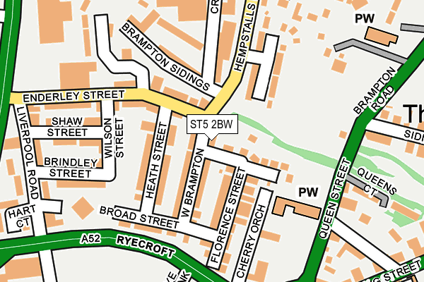 ST5 2BW map - OS OpenMap – Local (Ordnance Survey)