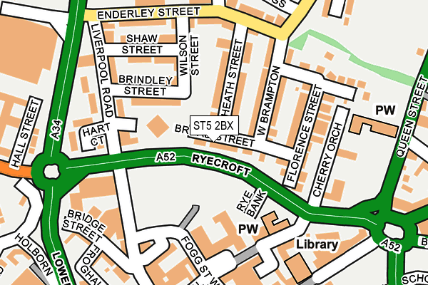 ST5 2BX map - OS OpenMap – Local (Ordnance Survey)
