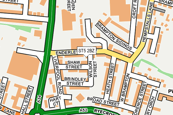 ST5 2BZ map - OS OpenMap – Local (Ordnance Survey)