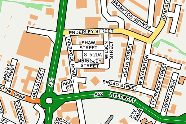 ST5 2DA map - OS OpenMap – Local (Ordnance Survey)