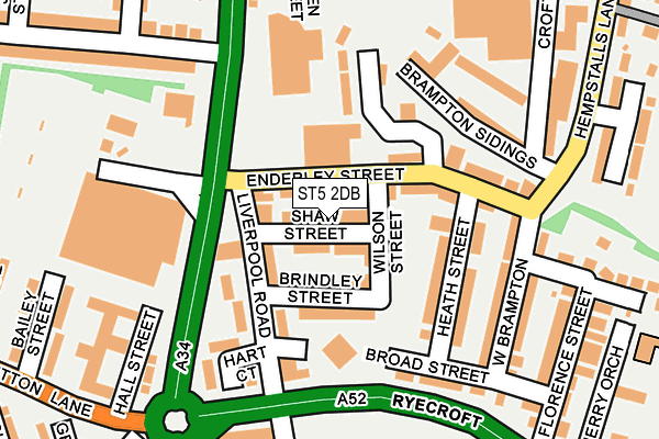 ST5 2DB map - OS OpenMap – Local (Ordnance Survey)