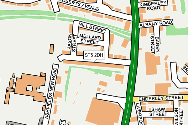 ST5 2DH map - OS OpenMap – Local (Ordnance Survey)