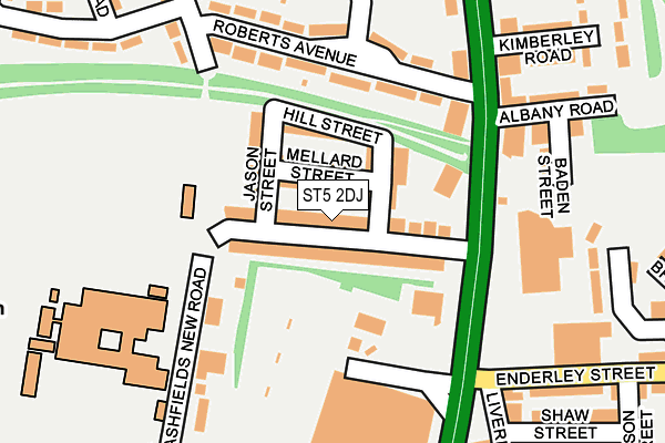 ST5 2DJ map - OS OpenMap – Local (Ordnance Survey)
