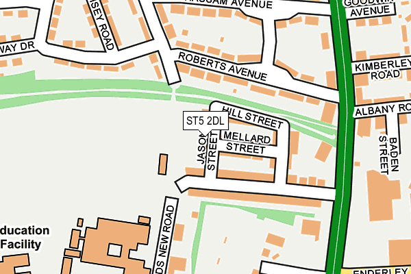 ST5 2DL map - OS OpenMap – Local (Ordnance Survey)