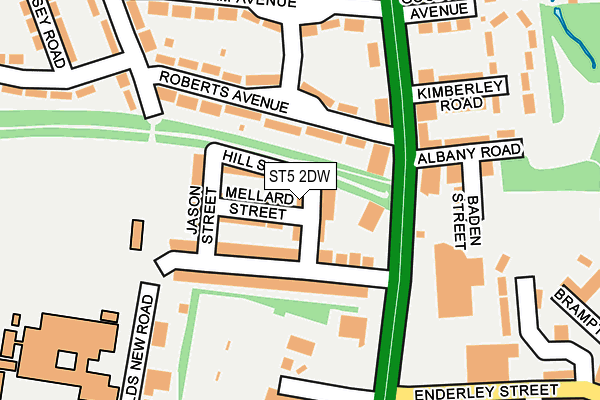 ST5 2DW map - OS OpenMap – Local (Ordnance Survey)