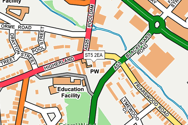 ST5 2EA map - OS OpenMap – Local (Ordnance Survey)