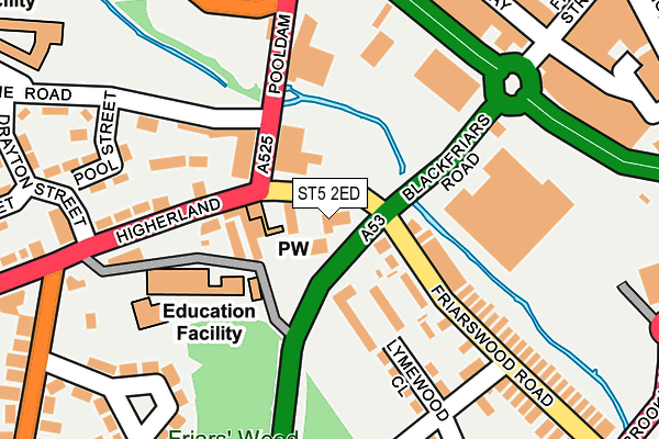 ST5 2ED map - OS OpenMap – Local (Ordnance Survey)