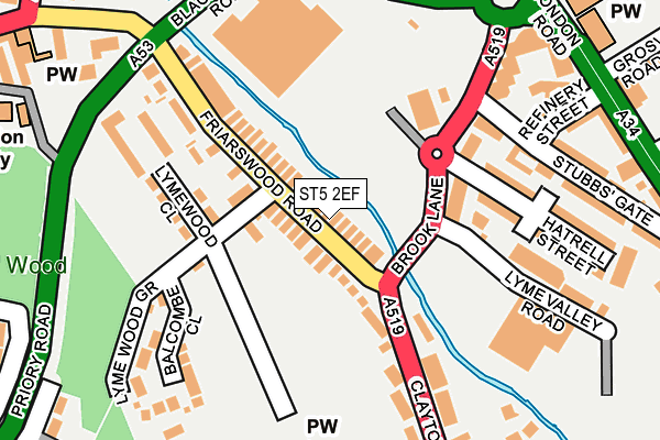 ST5 2EF map - OS OpenMap – Local (Ordnance Survey)