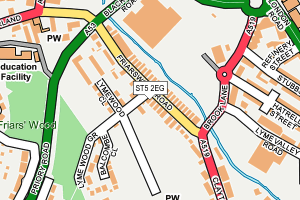 ST5 2EG map - OS OpenMap – Local (Ordnance Survey)