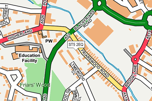 ST5 2EQ map - OS OpenMap – Local (Ordnance Survey)