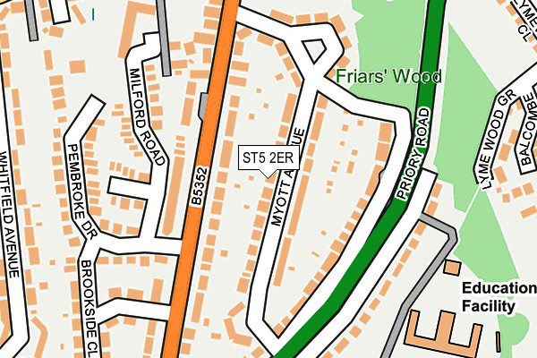 ST5 2ER map - OS OpenMap – Local (Ordnance Survey)