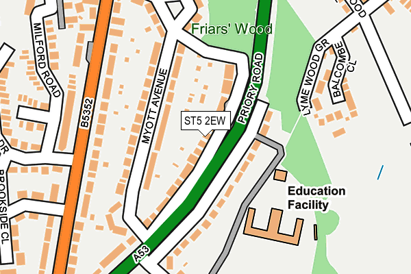 ST5 2EW map - OS OpenMap – Local (Ordnance Survey)