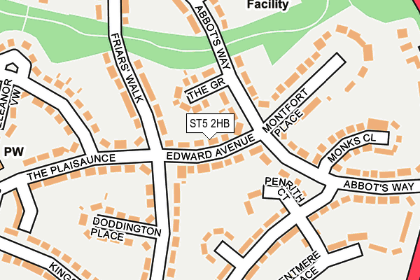 ST5 2HB map - OS OpenMap – Local (Ordnance Survey)