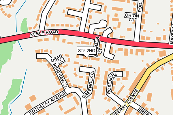 ST5 2HG map - OS OpenMap – Local (Ordnance Survey)