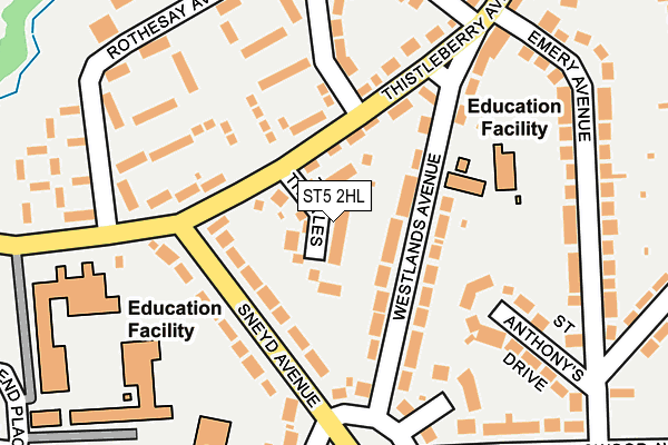 ST5 2HL map - OS OpenMap – Local (Ordnance Survey)