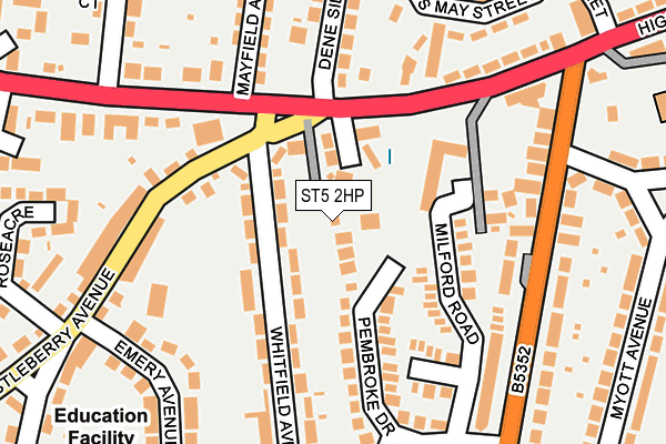 ST5 2HP map - OS OpenMap – Local (Ordnance Survey)