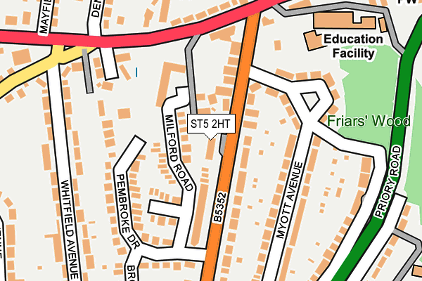 ST5 2HT map - OS OpenMap – Local (Ordnance Survey)