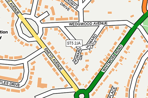 ST5 2JA map - OS OpenMap – Local (Ordnance Survey)