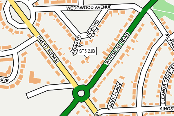 ST5 2JB map - OS OpenMap – Local (Ordnance Survey)