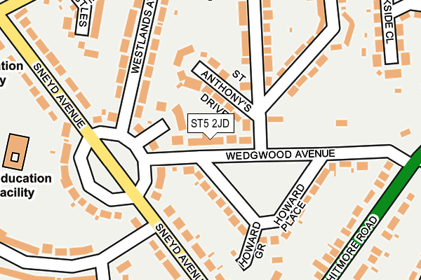 ST5 2JD map - OS OpenMap – Local (Ordnance Survey)