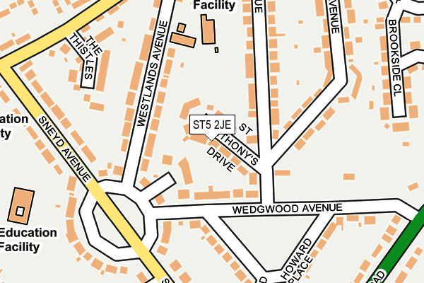 ST5 2JE map - OS OpenMap – Local (Ordnance Survey)