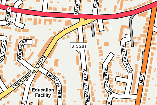 ST5 2JH map - OS OpenMap – Local (Ordnance Survey)